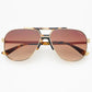 Gold & Tortoise Brown Aviator Sunglasses