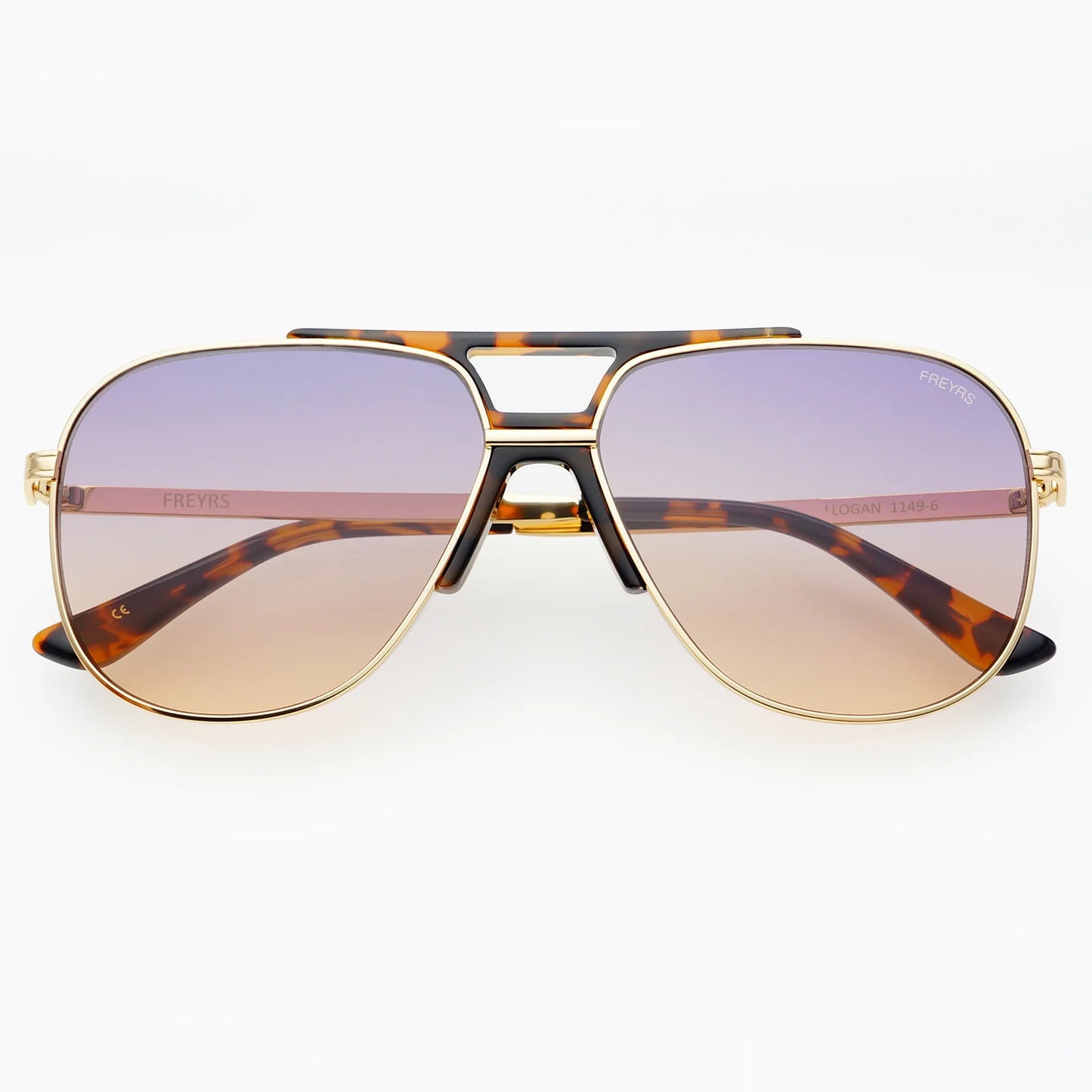 Gold & Tortoise Brown Aviator Sunglasses