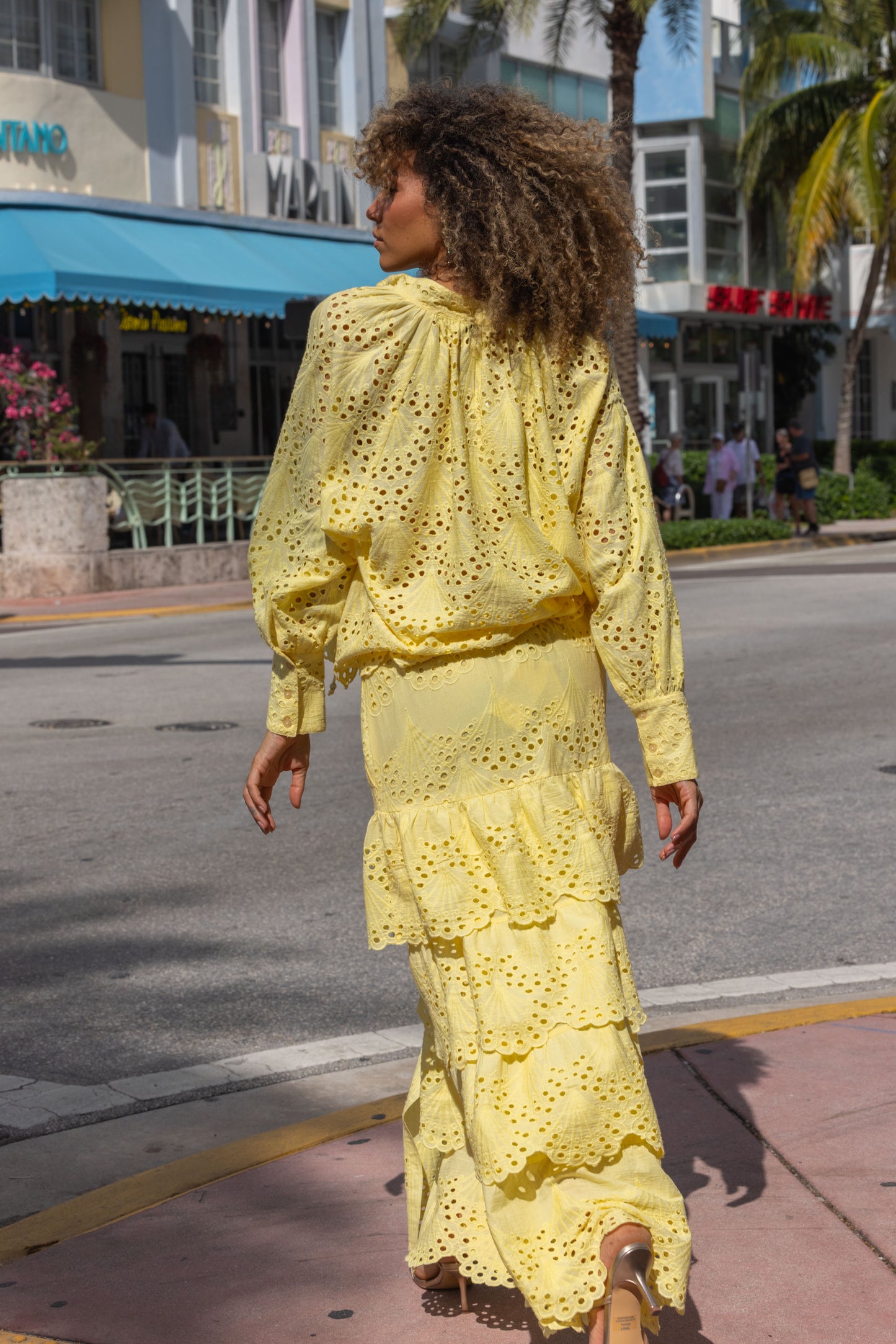 Broderie Anglaise Skirt Yellow