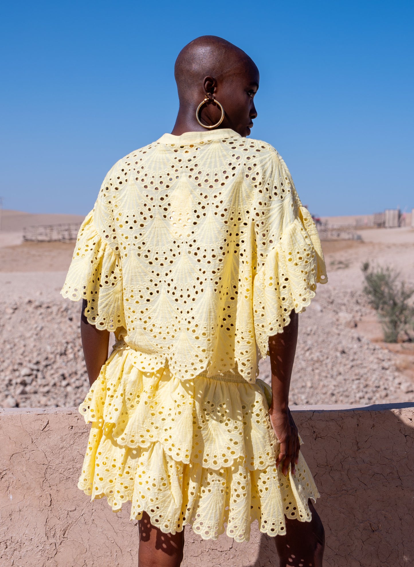 Broderie Anglaise Shirt Yellow