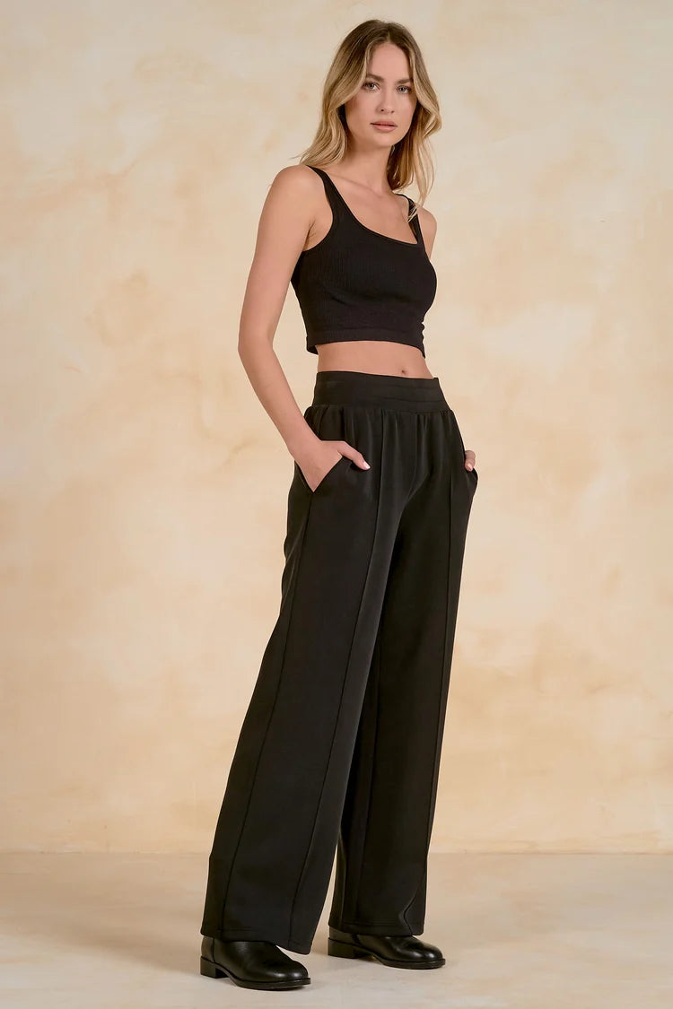 Pull On Buttery Soft Scuba Track Pant - 3 Colors