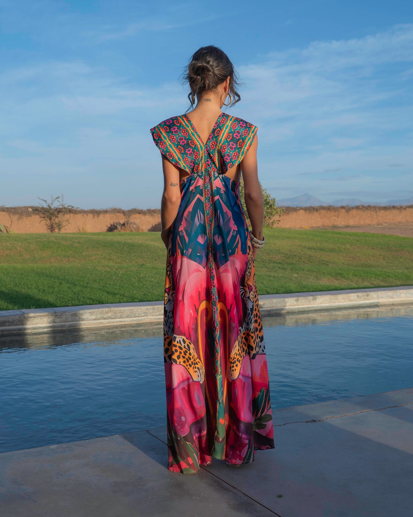Colorful Silky Maxi Dress