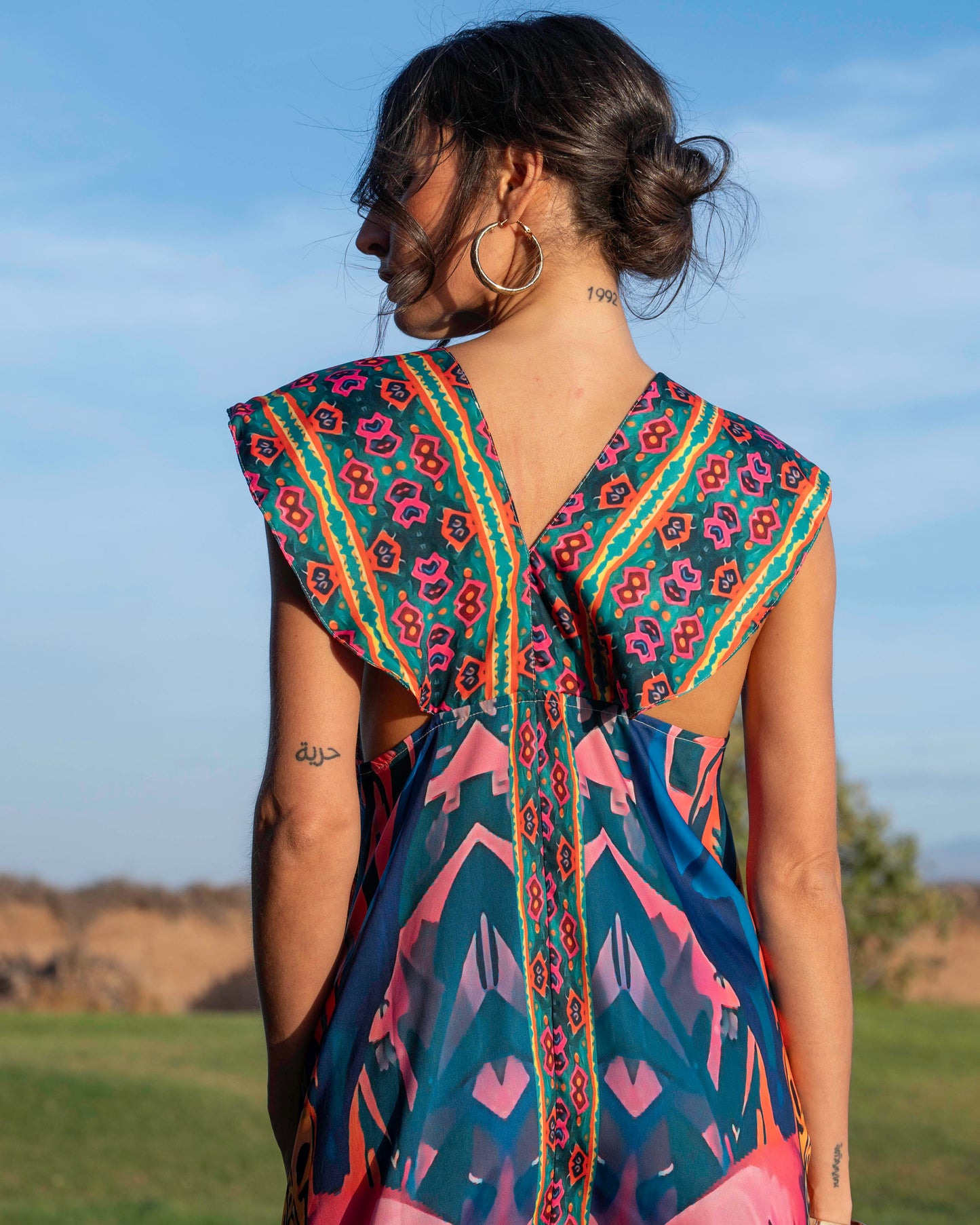 Colorful Silky Maxi Dress