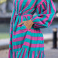 Turquoise & Pink Stripe Dress