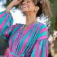 Turquoise & Pink Stripe Dress