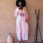 Pink Embroidered Tunic Dress