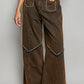 Brown Studded Denim Jeans
