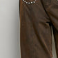 Brown Studded Denim Jeans