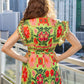 Green Print Wrap Dress