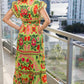 Green Print Wrap Dress