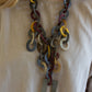 Multi Colored Horn Chain Necklace