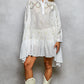 White Eyelet Tunic Dress with Beading