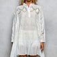 White Eyelet Tunic Dress with Beading