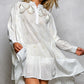 White Eyelet Tunic Dress with Beading
