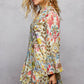 Floral Print Ruffle Mini Dress with Hand Beaded Detail