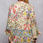Floral Print Ruffle Mini Dress with Hand Beaded Detail