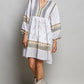 White Paisley Print Mini Dress