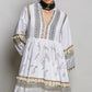 White Paisley Print Mini Dress