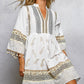 White Paisley Print Mini Dress