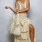 Smock Waist Ruffle Natural Skirt
