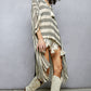 Black & White Stripe Linen Top with Tassels