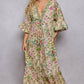 Floral Beaded Cotton Maxi Dress