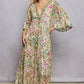 Floral Beaded Cotton Maxi Dress