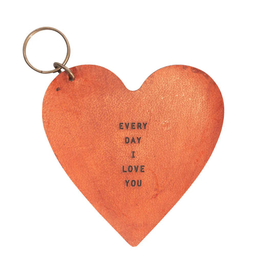 Leather Love Heart Keychain