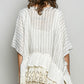 White Stripe Ruffle Cardigan