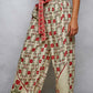Red Hand Block Print Pants - 100% Cotton