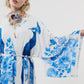 Peacock Kimono - White & Blue