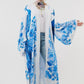 Peacock Kimono - White & Blue