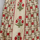 Cream Maxi Red Block Print Skirt