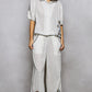 White Linen Pant with Black Embroidery Detail