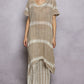 Raw Linen Stripe Tunic Dress - Mocha