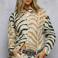 Zebra Print Shirt with Sequin Detail