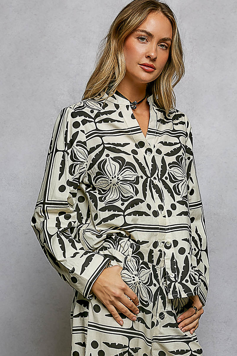 Black & White Print Shirt
