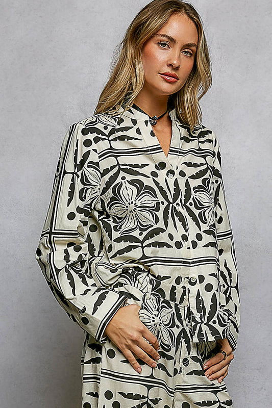 Black & White Print Shirt