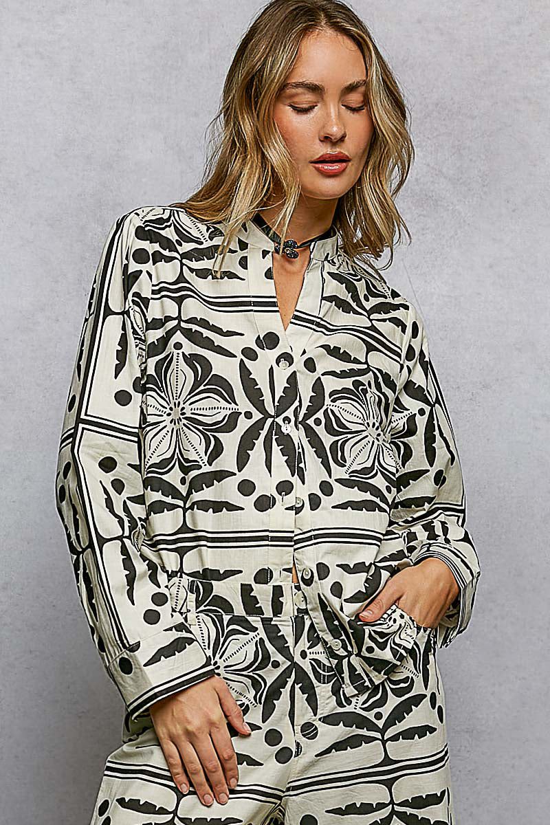 Black & White Print Shirt