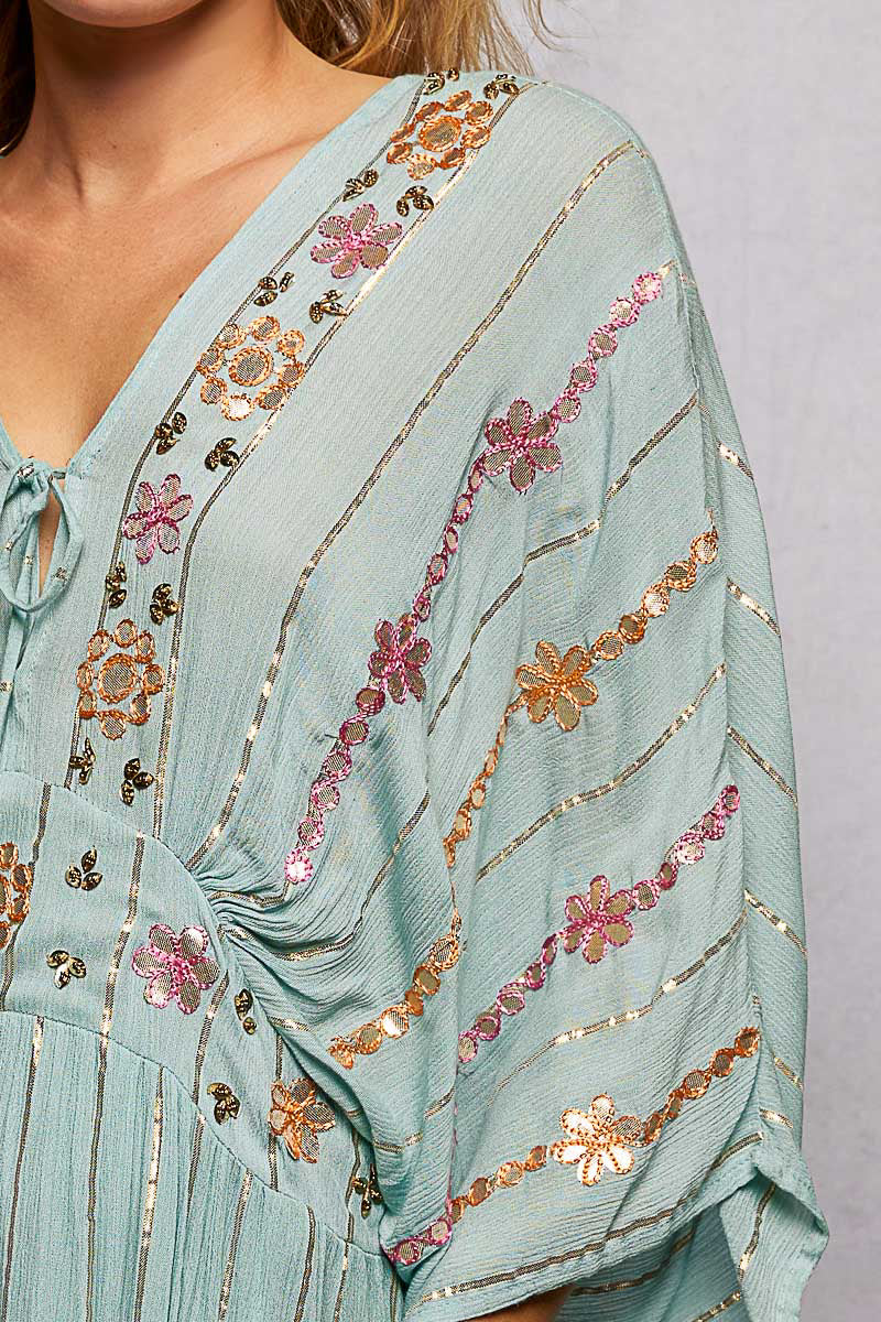 Turquoise Kimono Dress