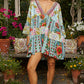 Jade Multi Mini Dress with Beaded Detail