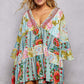 Jade Multi Mini Dress with Beaded Detail