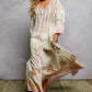 Off White Dress with Block Print & Mirror Detailing