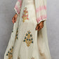 Off White Dress with Block Print & Mirror Detailing