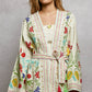 Natural Multi Print Kimono Jacket