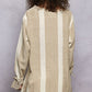 Ruffle Detail Mocha Stripe Top