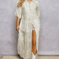 Off White Embroidered Maxi with Sequins