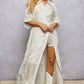 Off White Embroidered Maxi with Sequins