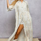 Off White Embroidered Maxi with Sequins