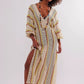 Striped Knit Kaftan